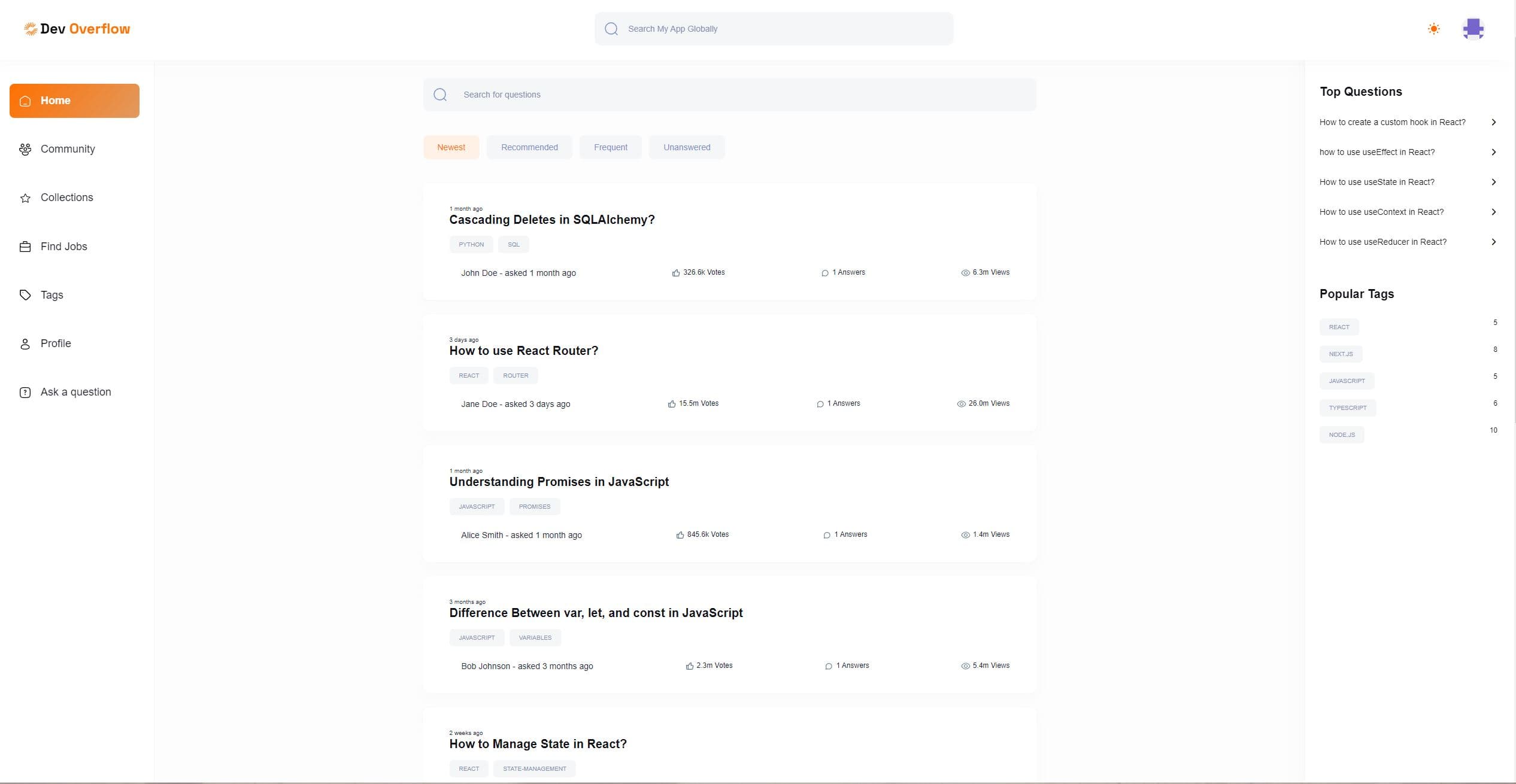 DevOverflow - Q&A platform for developers